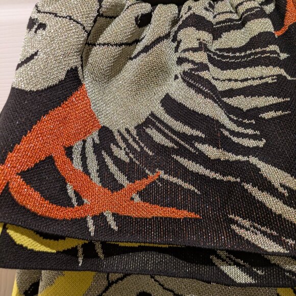 Zara Off the Shoulder Tropical Mini Metallic Dress - Picture 6 of 6